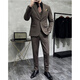 
CEO Yageor 2025 Spring Haute Clothing Suit Men's Official Sex Business Professional Forum British Dress Set Dark Gray#(Suit + Vest + Trousers) XL