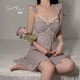 瑰若（Gui Ruo）丝绒内衣简约柔美纯欲大码吊带睡裙外袍女家居慵 3879黑色（外袍+腰带 均码