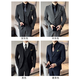 ROMON suit men's high-end business formal wear, high-end sensible lapel collar, groom's wedding dress, casual suit for men, two buttons - dark gray suit + pants S Recommended weight 80-95 Jin Jin equals 0.5 kg Wear