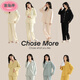 Sumeiting pure cotton pajamas for women in spring and autumn 2025 new long-sleeved large-size casual thin style for girls' home wear suit 12806 L [suitable for 100-120Jin [Jin equals 0.5 kg]]