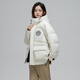 Snow Flying Down Jacket for Women, versatile and fashionable casual men and women same style three-dimensional workwear, large pocket stand collar hooded long down jacket, white 8162 XS /160/80A