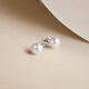 Saturday Fortune S925 silver pearl earrings birthday gift women's steamed bun beads 9.5-10.5mm