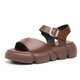 
Red Dragonfly Comfortable and All-match Sandals Fish Mouth Roman Shoes Women's Thick Sole Large Size Sponge Cake Casual Anti-Slip Toe 2025 Summer Black 37