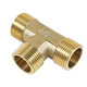 Masifo copper external wire tee joint external tooth tee pipe copper joint 4 points external wire tee (2 pieces)