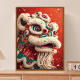 Three-April Tiger Chinese Style Lion Dance Digital Oil Painting Diy Filling Coloring Dragon New Year Hand-painted Oil Painting Decorative Hanging Painting SJ13915 50*70cm Tightened Thickened Inner Frame + Outer Frame