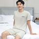 
TTPMER pajamas for men's summer cotton short-sleeved plus size thin loose Chinese youth casual home clothing suit can be worn outside 9928 [H series men's short-sleeved shorts suit] 175 L [recommended 100-130 Jin [Jin equals 0.5 kg]]