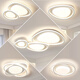 Les NVC Volles Spektrum Hochbritchem Augenschutz Wohnzimmer Deckenleuchte Neue moderne einfache atmosphärische Hauptschlafzimmer Deckenlampe RG1049 Weißes Dreieck 110*80 cm
