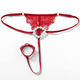 Herren-Tanga sexy transparente Spitzenring Öffnen von Perlen T-Trousser elastischer Taille Hohlhöhle Unterwäsche T-401 Red One Size