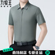 Joeone Men's Clothing, camisa de seda de mulberry, camisa de seda de seda de mediana de mediana edad de manga corta de manga corta sin hierro oscuro 6913# azul marino estilo delgado s 165/84a peso 95-115Jin [Jin equivale a 0.5 kg]