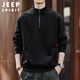 JEEP SPIRIT Jeep half-zip stand-up collar sweatshirt men's autumn and winter trendy brand loose men's tops meteorite gray XL