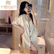 Modal Internet Celebrity Nighth Extown für Frauen im Sommer Dünn Ice Seide kurzärmelige Hemd für Frauen im Sommer coole Seide Dicke Heimkleidung CWS-9901# M [75-Jin [Jin ist 0,5 kg]]