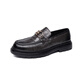 Baiguanli.com Fangshi Store Flag Genuine Leather One-Pick Men's Loafers Lazy Trendy Spring Men's Shoes British Casual Leather Shoes Korean Style Doudou Shoes Men 3518 Black T.S.L Genuine Leather Style 38