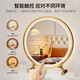 Large makeup mirror with light desktop LED lamp desktop home student dormitory ins bedroom three-color fill-in light dressing table round mirror Valentine's Day gift for girlfriend Elegant white 40cm without light