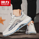Warrior summer men's shoes mesh breathable sports dad shoes men's soft sole casual running shoes L847C khaki 40