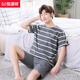 Hengyuanxiang Herren-Pyjamas Herren Sommer Baumwolle kurzärmelige Freizeitkleidung für Home Kleidung mittleren Alters mit mittlerem Alter plus Fett Plus-Größe Anzug 9922 [H-Serie für Männer mit kurzer Ärmel-Shorts für Männer] l [vorgeschlagen 100-130 Jin [Jin gleich 0,5 kg]]