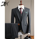 DK high-end men's one-button suit suit men's spring and autumn slim coat business casual formal dress small suit one-button tea gray (suit + trousers) 4XL 58 (158-175Jin Jin equals 0.5 kg)