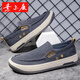 Yierkang Altes Peking-Stoffschuhe Herren 2025 Neue einbeinige Leinwandschuhe Fahren Freizeitbrettschuhe Sommer Dünne atmungsaktive Herrenschuhe braun 41