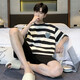 Официальный веб-сайт Hongdou [Центральная мать] 2025 Pajamas Men Summer Pure Cotton Cottoned Cotton Gotenger Home Olde Cover Style Cover Yzt679 Men L [Предлагают 110-135 Jin [Jin равны 0,5 кг] Wear].