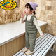 G.DUCKKIDS children's down cotton overalls for infants and toddlers, winter thickened cotton pants for boys and girls, open-fit pants, brown 100 cm, recommended for around three years old