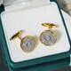 NOSSKISS international luxury brand 925 sterling silver gold-plated French shirt cufflinks men's thick silver texture retro silver