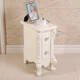 
European-style mini bedside table simple narrow storage cabinet small bedside cabinet storage cabinet two-pull small cabinet pastoral telephone table 9866 ivory white gold scribbling whole installation