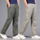 
Jiujiuwang Summer Men's Thin Leisure Pants Straight-Line-Fat Plus Plus Large Size Hip Hop Sports Loose Multi-Pocket Working Pants Men's Trendy Gray #9926 Pocketless M Weight 100-130Jin [Jin equals 0.5 kg]