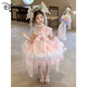 Disney Girls Hobe Summer Suspender Robe Child's Birthday Melody Princess Dress Girl Summer Lolita Jupe brillante Coiffe + queue + JSGY6628 Couleur de mélodie 110 cm