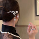 KHSK new Chinese style lily of the valley hairpin for women simple modern artificial pearl tassel hairpin updo Hanfu hair accessories iris flower