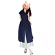 Cotton French style dress for women in summer 2025 new fashion this year's popular style layered seaside vacation style long skirt Navy blue XL 60/65kg