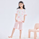 
DEESHA [7A antibacterial cotton mesh jacquard] Girls' thin short-sleeved pajamas soft cotton skin-friendly air conditioning suit