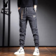 Pantalones playboy jeans casuales de moda para hombres pantalones atados a los hombres de verano seda delgada de hielo delgado nuevo pantalones de trabajo de pierna ancha regular l adecuado para 116-135jin [Jin iguala 0.5 kg] adecuado para 116-135Jin [Jin equivale a 0.5 kg]