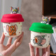 Genuinely authorized Tom and Jerry cute cartoon ceramic cup for office students with silicone cover small cup mug silicone cover cup-Little Jerry 1 piece 260ml