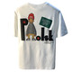 Lee Kids Large taille 200jin [Jin est égal à 0,5 kg] T-shirt à manches courtes à manches courtes pour hommes 2025 T-shirt en coton imprimé Hong Kong Summer Hong Kong Plus Fat Plus taille Men 9926-White M