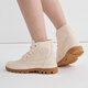 PALLADIUM Pampa HiMcr Fashionable Simple Solid Color Washing Wear-resistant and non-slip High-top Canvas Shoes Men and Women Smoke White/Light Brown 38
