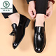 Woodpecker Matte Cost Chaussures en cuir masculin Flat Shine Flat Forme Formelle Point Toed Mariage Casual Wedd