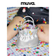 MUVA exquisite pleated bow bucket bag handbag bag one-shoulder crossbody bag fashionable lightweight original 6.2 new model cream yellow