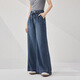 IEF/Aiyifu pants 2025 summer and autumn new Hong Kong style retro casual commuting versatile denim wide-leg pants