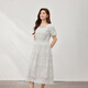 Faserhow [Retro Court Style Französisch Elegantes Temperamentkleid] Großgröße Damen Fett MM2025 Sommer neuer Stil 2575 Hellblau XL