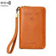 New new certificate bag anti-theft brushing RFID passport clip zipper ID card wallet money clip multifunctional travel passport bag light brown