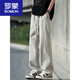
ROMON summer ice silk pants men's thin 2025 new trendy loose straight pants men's breathable casual quick-drying trousers men's K6636 black 2XL about 140~160Jin [Jin equals 0.5 kg] can be worn