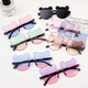 
New cute round frame bear children's sunglasses summer sunglasses trendy gradient baby sunglasses top pink and white