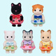 Sylvanische Familien (sylvanische Familien) Fünf Katze -Set, Babykatzesammlung, Spielzeugpuppen -Set für Spielen von House Girl
