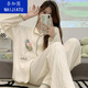 Naigatu ins style new pajamas for women in spring and autumn long sleeves trousers loose cardigan sweet cartoon cute home clothes 9215 XL [recommended 120-140Jin [Jin equals 0.5 kg]]