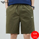 FALAMONE Armania Summer Casual Five-Cut Shorts Men's Youth Pure Cotton Loose Thin Beach Pants 9215-Naked Blue M_Suitable for 90-105Jin[Jin equals 0.5 kg]