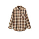 Semir long-sleeved shirt for women mid-length lazy loose off-shoulder autumn chic retro plaid shirt 101524105004