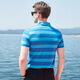 EGW international luxury brand short-sleeved T-shirt men's summer summer mulberry silk lapel thin contrast striped fashion polo shirt green L /50 (175/92A)