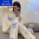 Naigatu ins style new pajamas for women in spring and autumn long sleeves trousers loose cardigan sweet cartoon cute home clothes 9215 XL [recommended 120-140Jin [Jin equals 0.5 kg]]