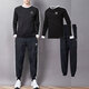 阿迪达斯（adidas）三叶草男装运动套装25冬新款针织透气长袖T恤上衣运动长裤两件套 IA4877+KB2465 XL