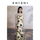 致知ZHIZHI  紫萸香慢桑蚕丝无袖连衣裙2025新款 夏日花暮 S