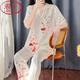 浪莎（LangSha）真丝睡衣女春夏天短袖冰凉薄款2025中国风感真丝绸家居服套装 1203#红色梅花[高品质冰丝] M [建议80-100斤穿]